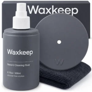 Cleaning Solution 2oz + Cloth - Alcohol-free vinyl record cleaner fluid by Waxkeep
