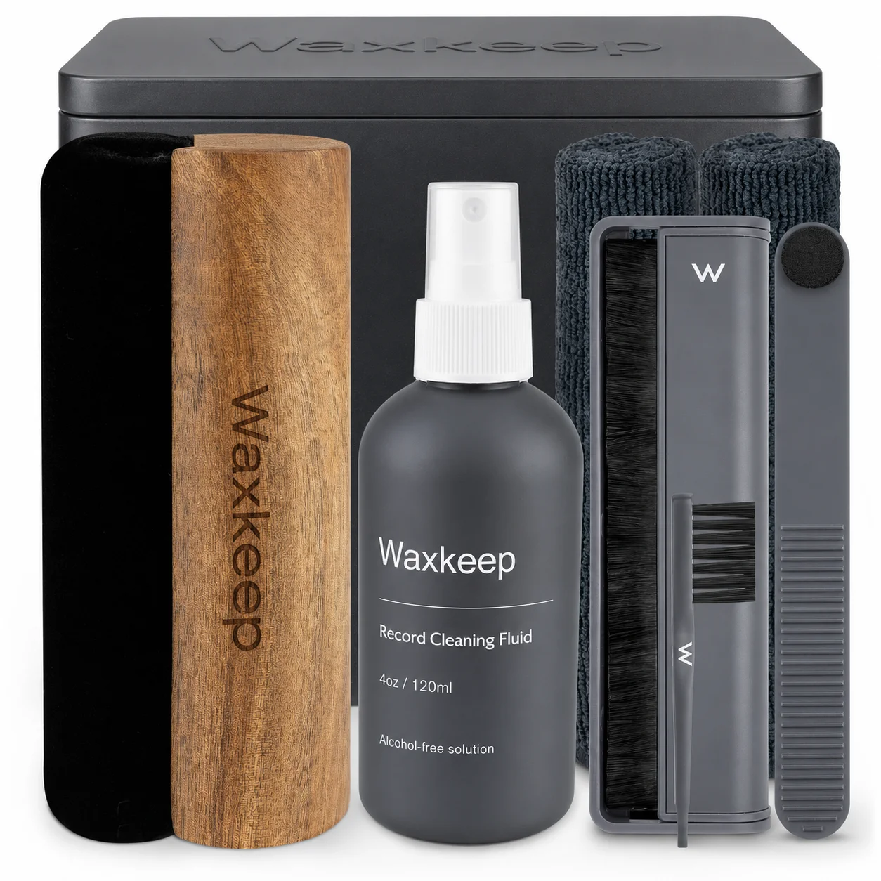 Deep Clean Bundle - 7-piece ultimate vinyl record cleaning kit by Waxkeep