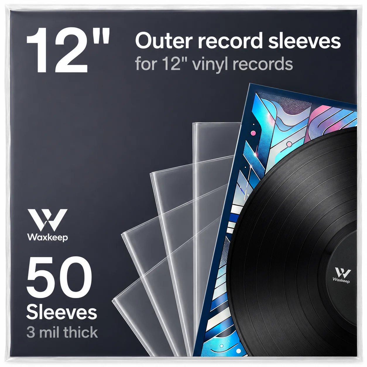 Inner Sleeves 50pk - Best value archival vinyl record inner sleeves by Waxkeep