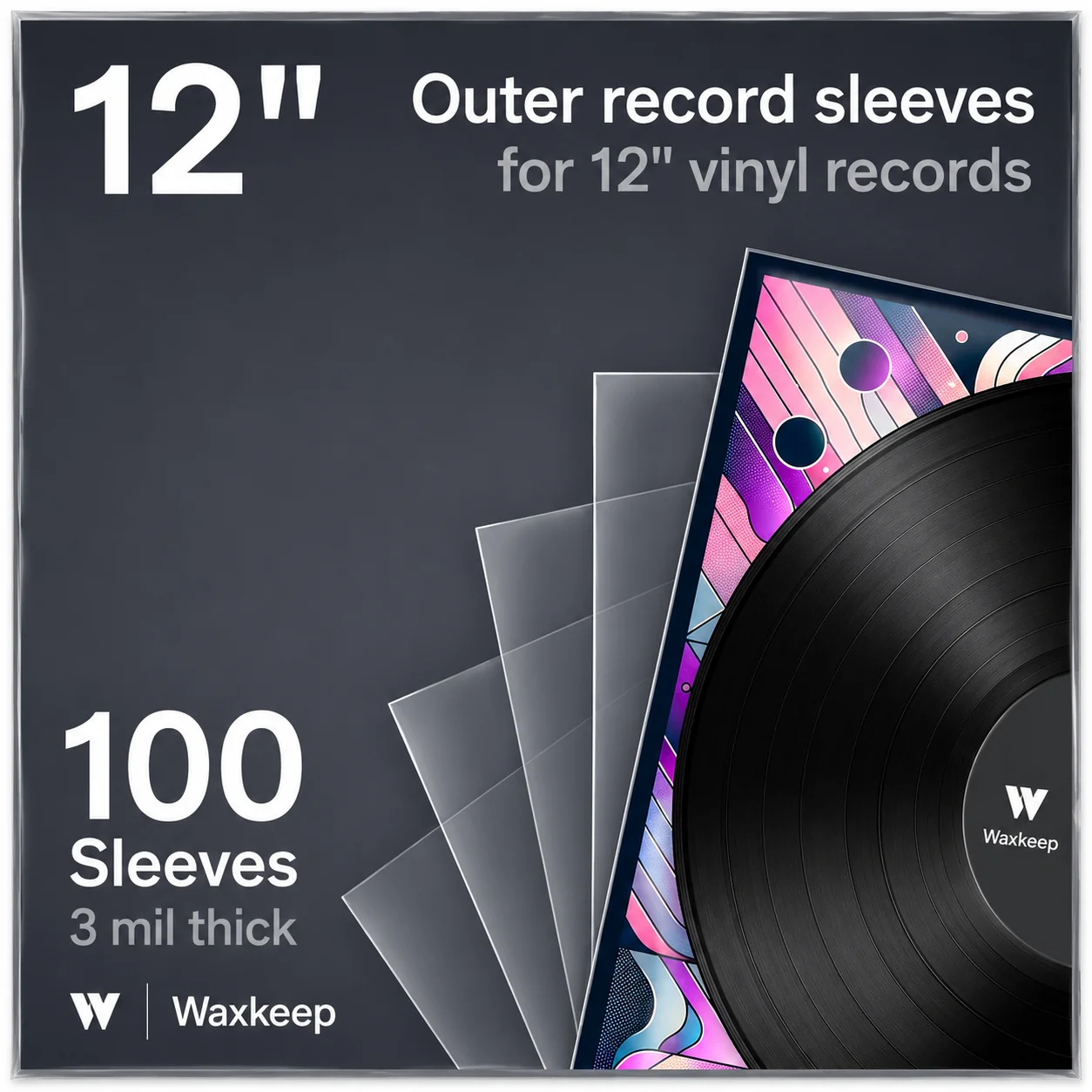 Outer Sleeves 50pk - Best value crystal clear vinyl record outer sleeves by Waxkeep